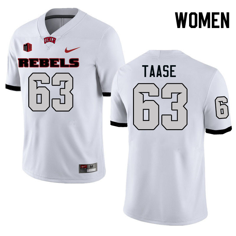 Women #63 Amare Taase UNLV Rebels College Football Jerseys Stitched-White